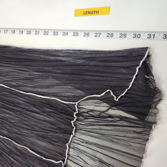 Komarov Sheer Stretch Mesh Top Womens Large L Black Fairy Grunge Goth Layer D05X - Picture 6 of 6